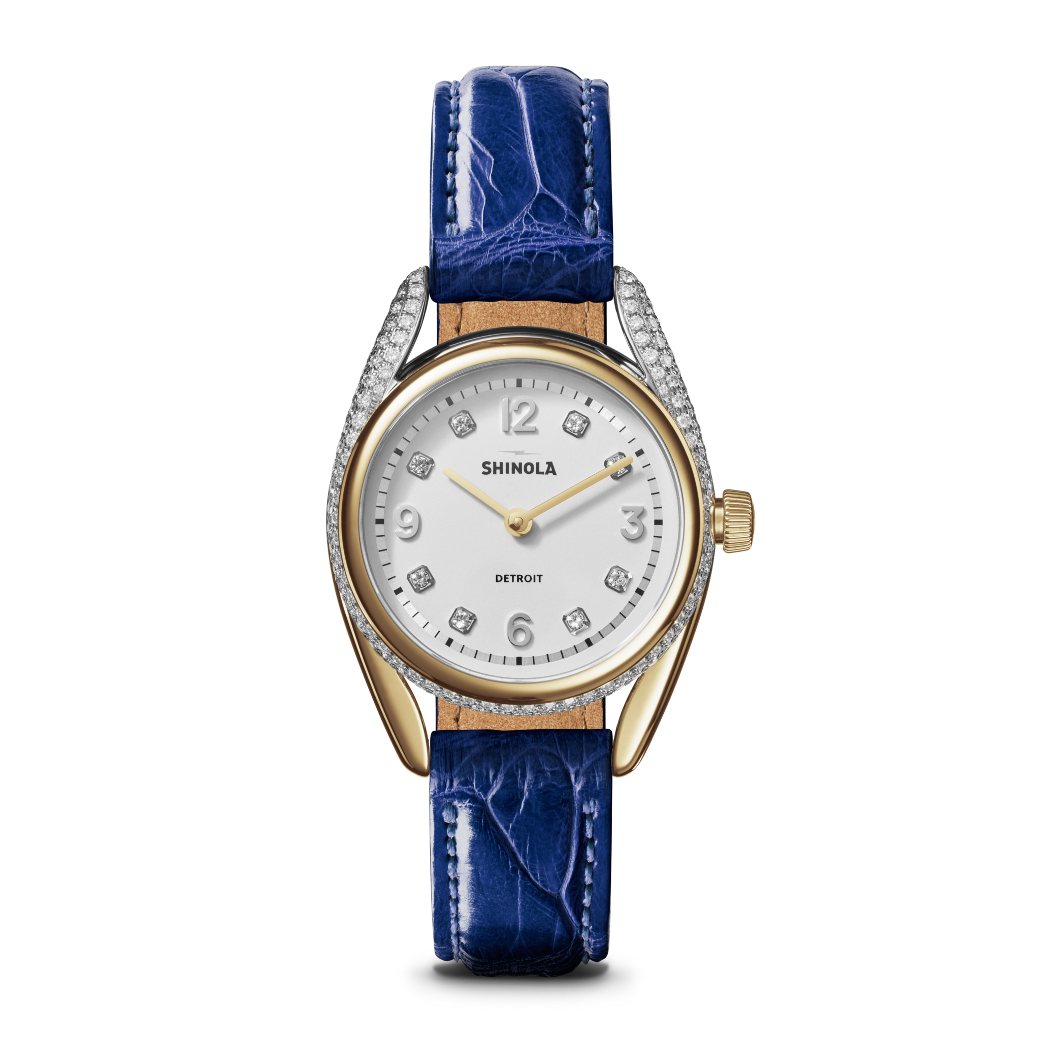 Diamond Derby Watch - Sapphire Alligator Strap