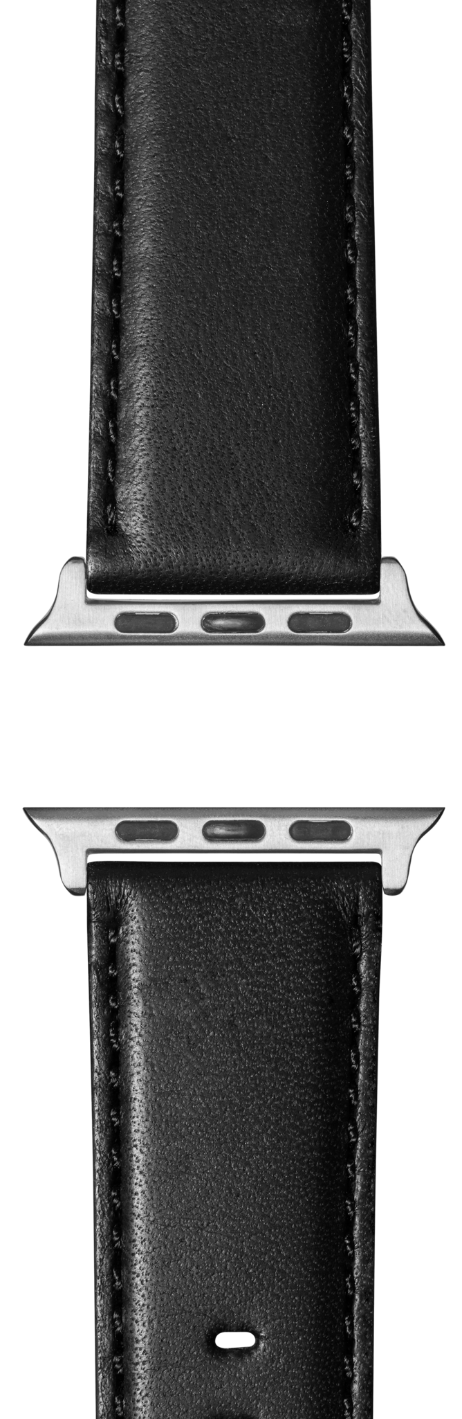 20mm Black Leather Apple Watch Strap - Black - Image 2