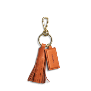 Leather Tassel Keychain - Rust