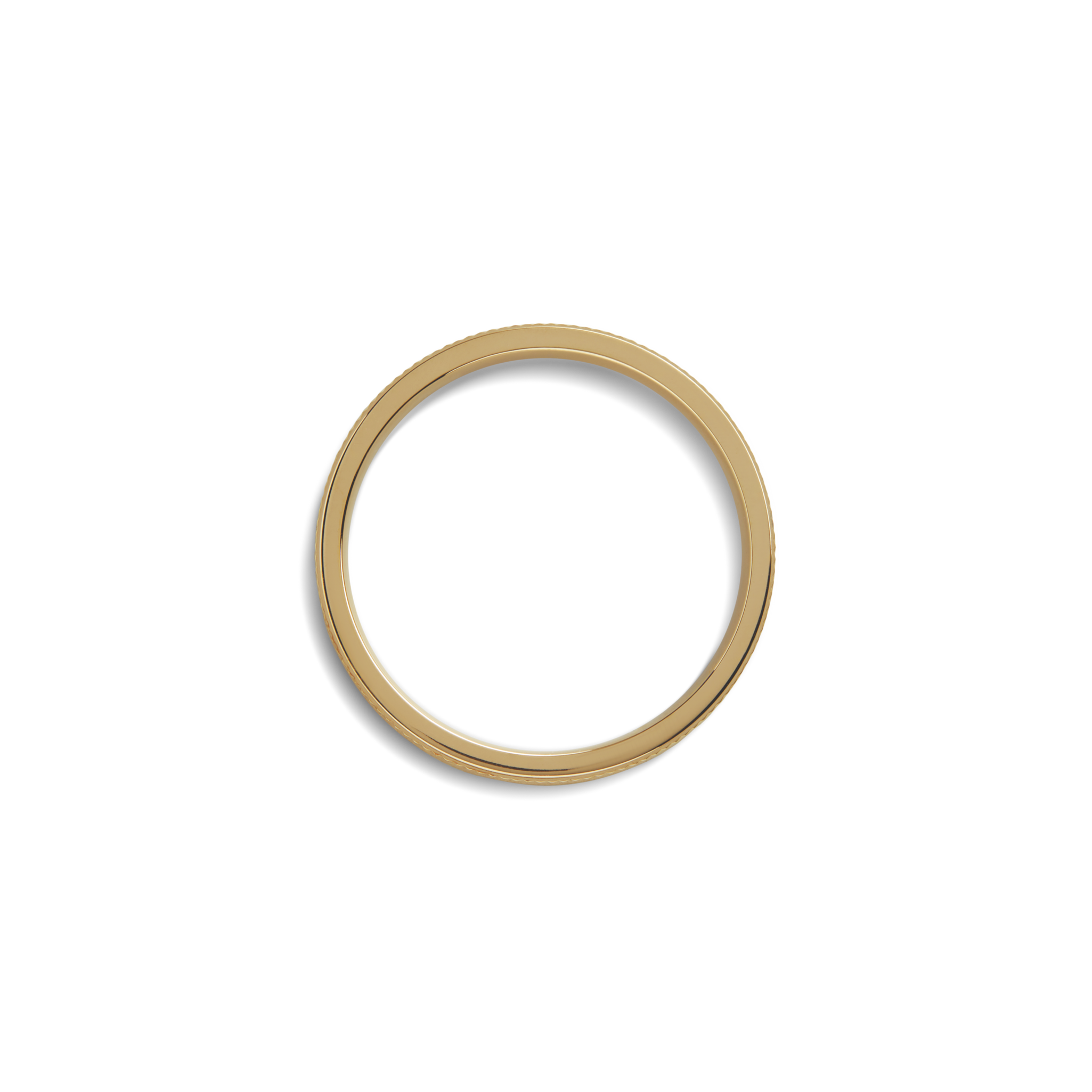 4mm Diagonal Textured Yellow Gold Band - Image 2
