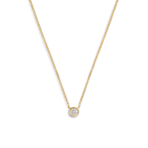 1/4 Carat Round Diamond Necklace - Yellow Gold