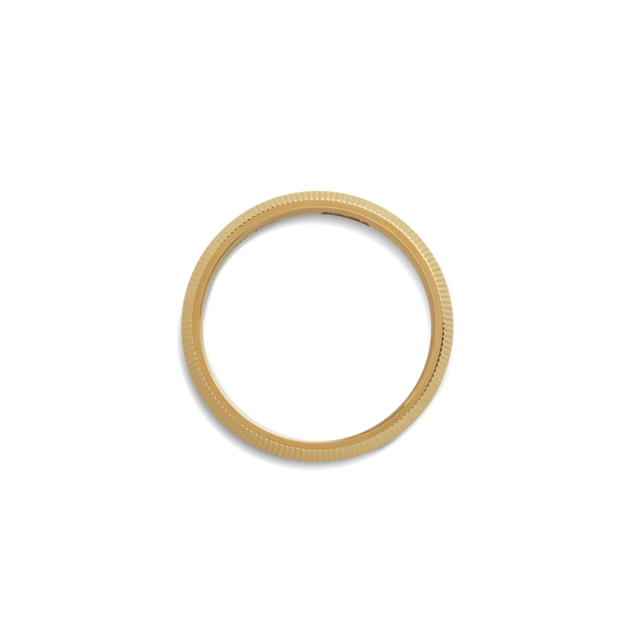 4mm Textured Beveled Yellow Gold Band - Image 2
