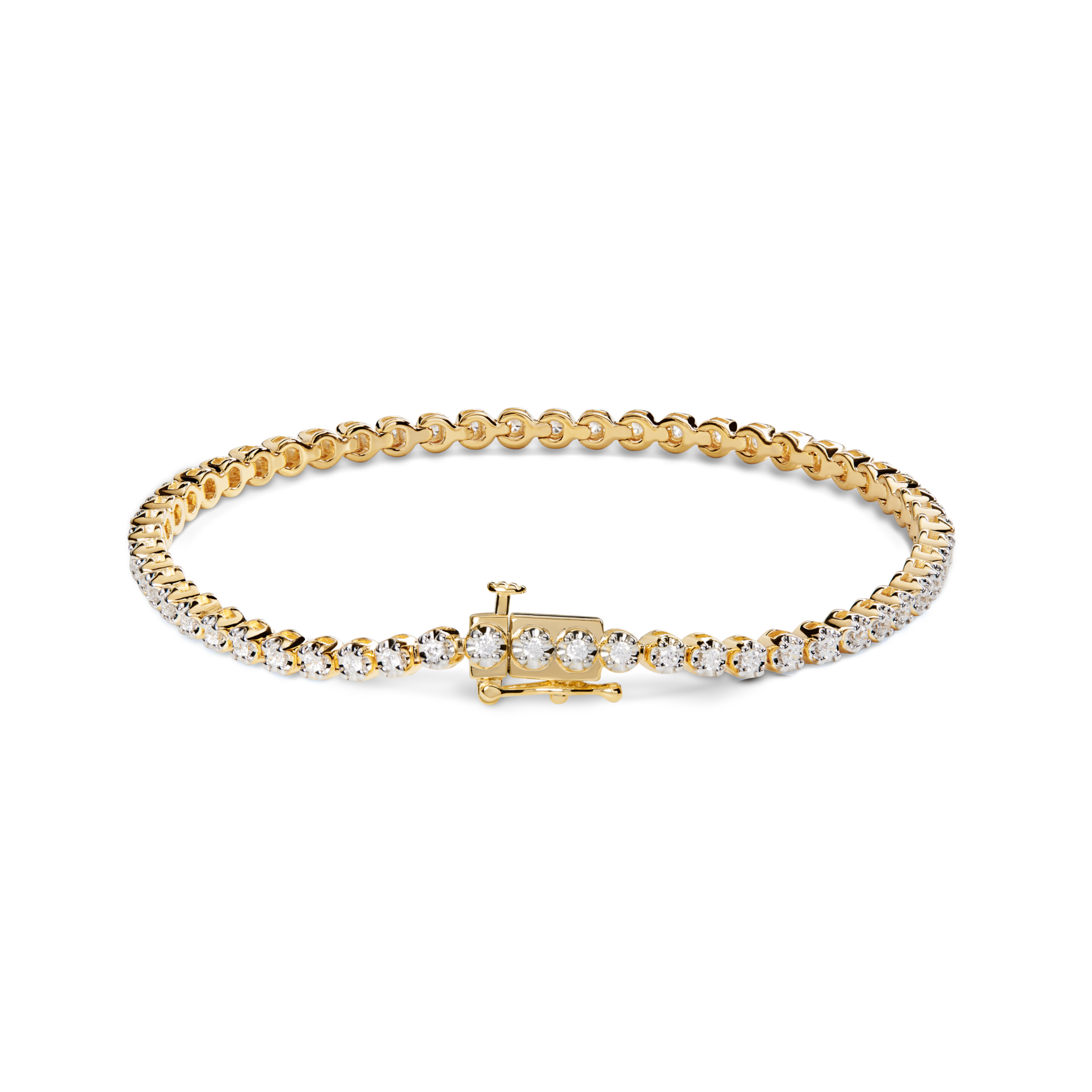 1.84 Carat 6.5 Diamond Tennis Bracelet - Yellow Gold - Image 3