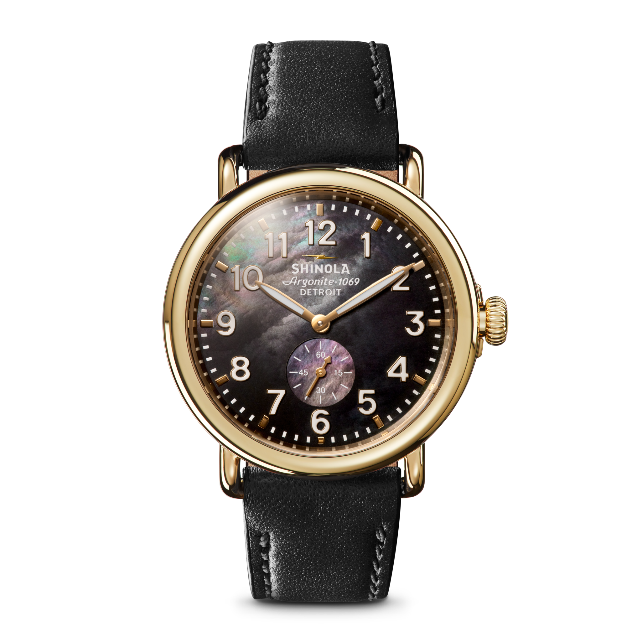 Runwell Watch - Black Mother of Pearl