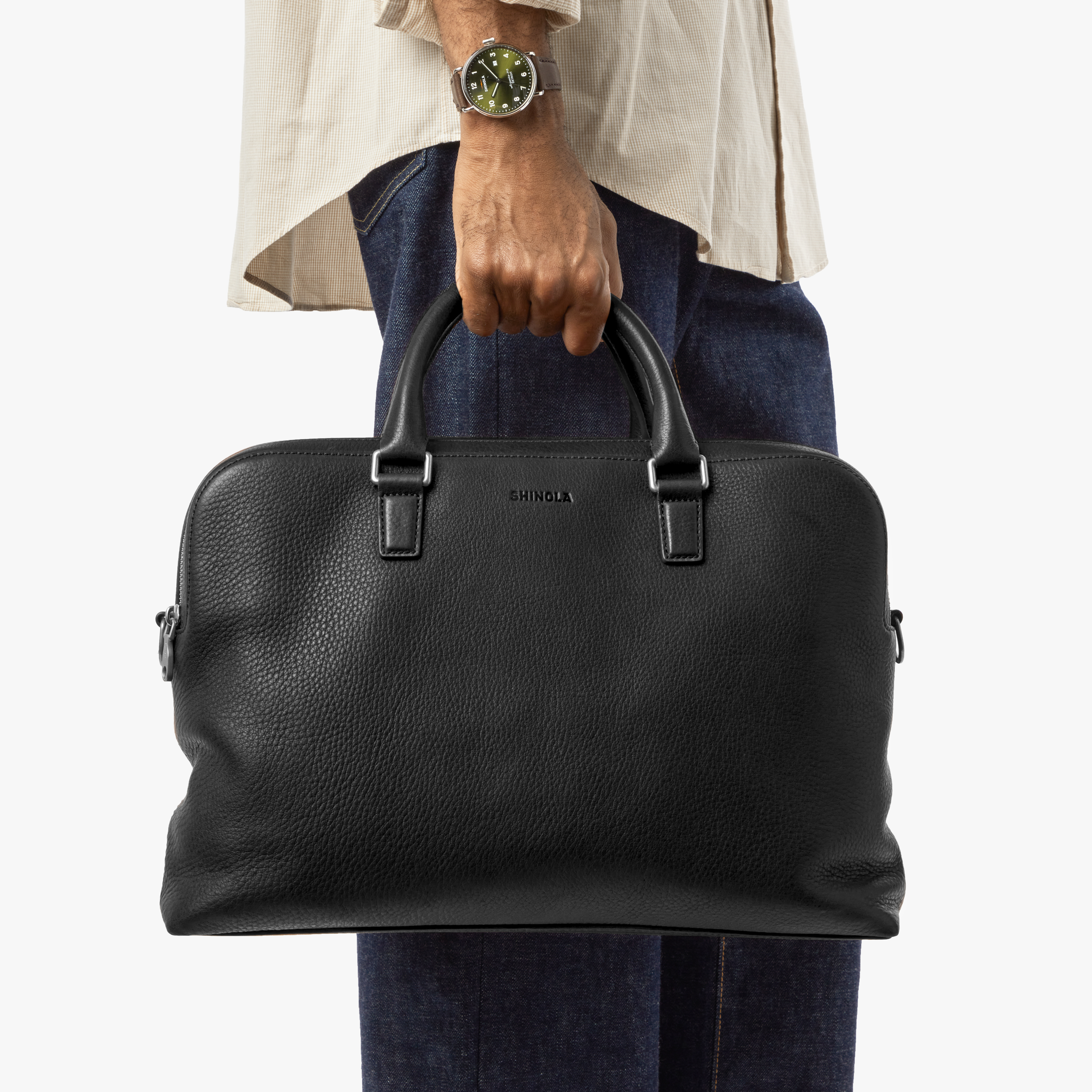 Double Zip Briefcase - Black - Image 2