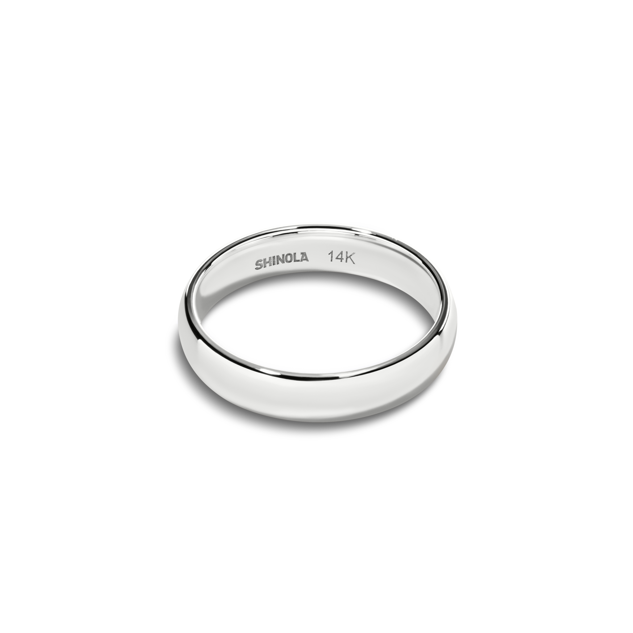 4mm Round White Gold Band