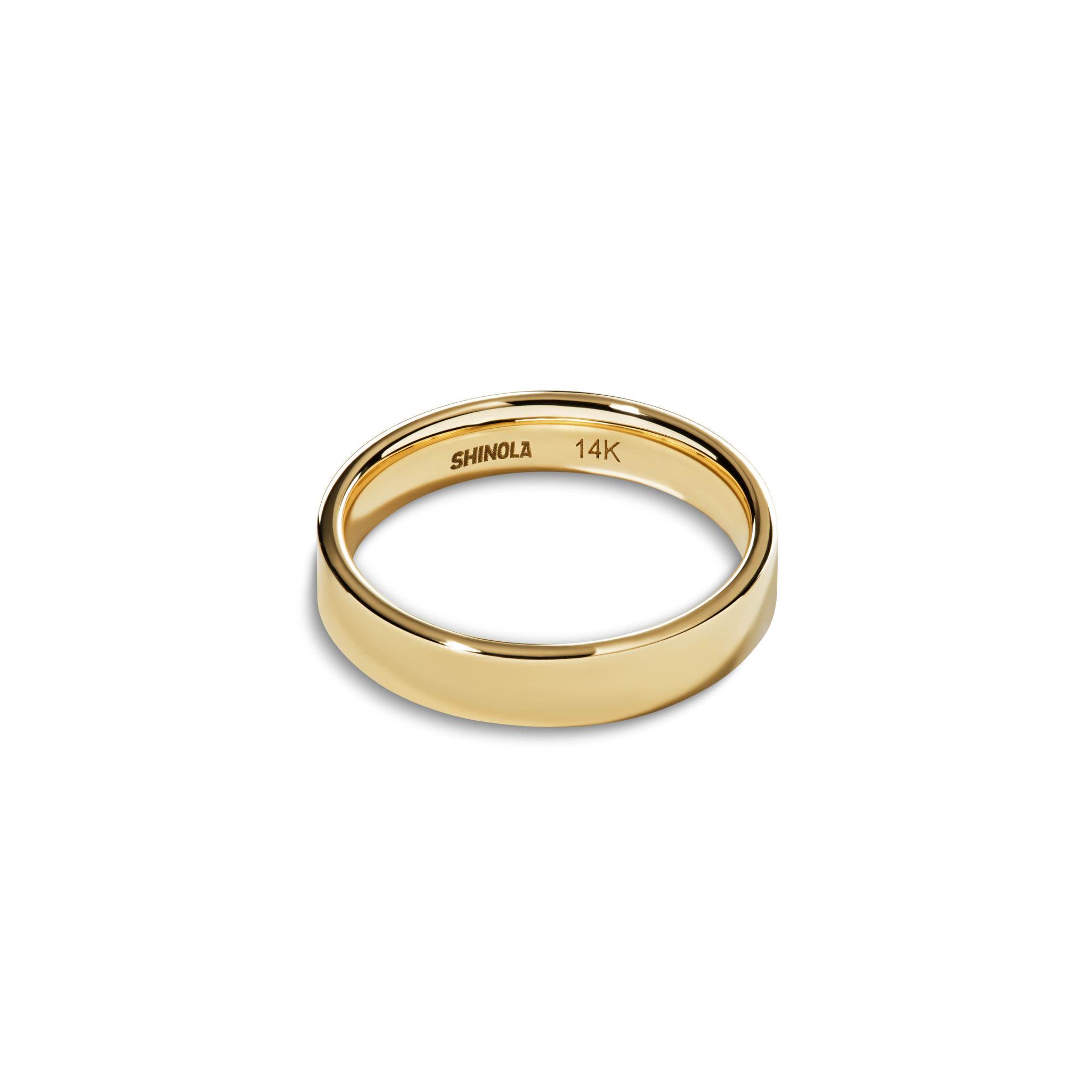 4mm Flat Yellow Gold Band