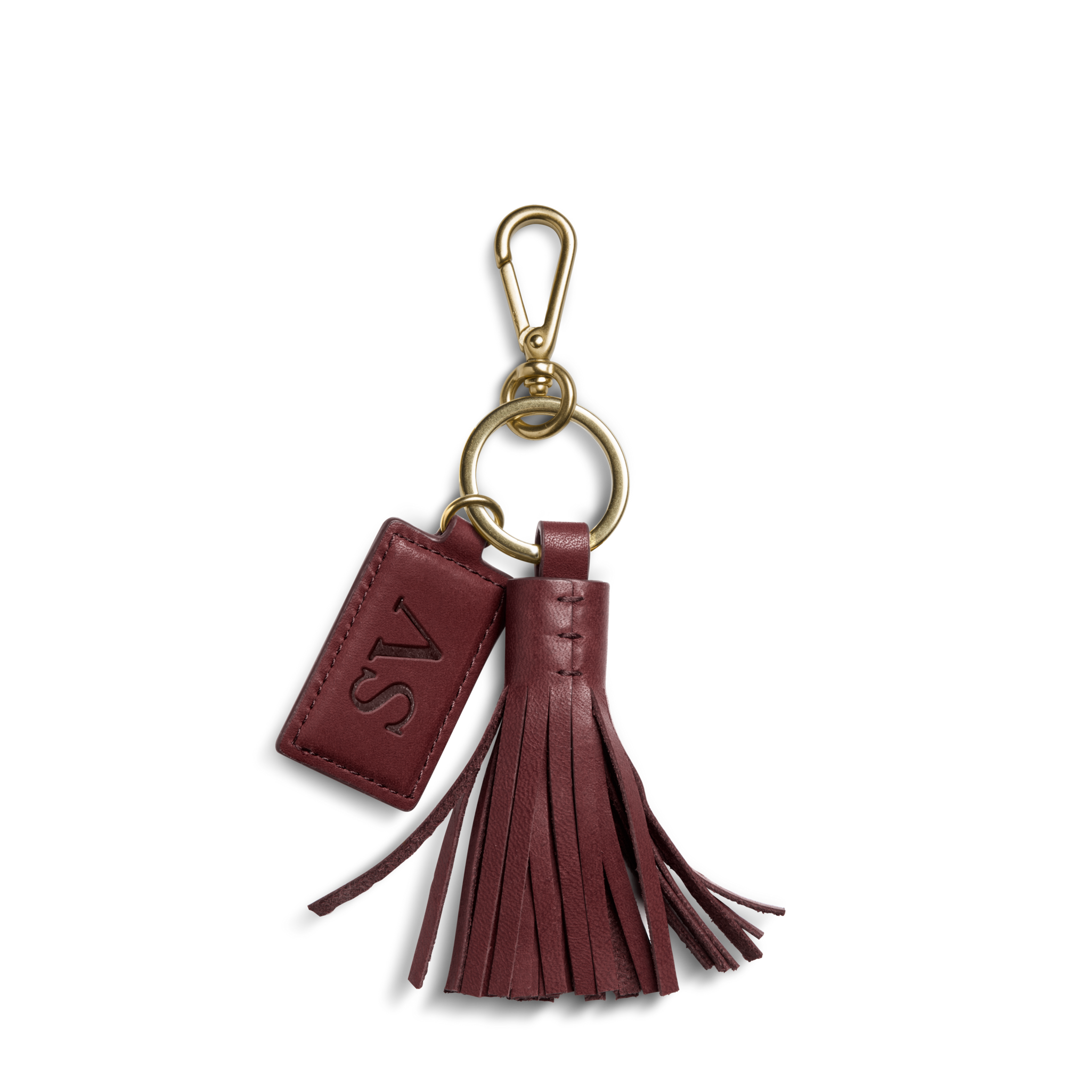 Leather Tassel Keychain - Merlot - Image 3