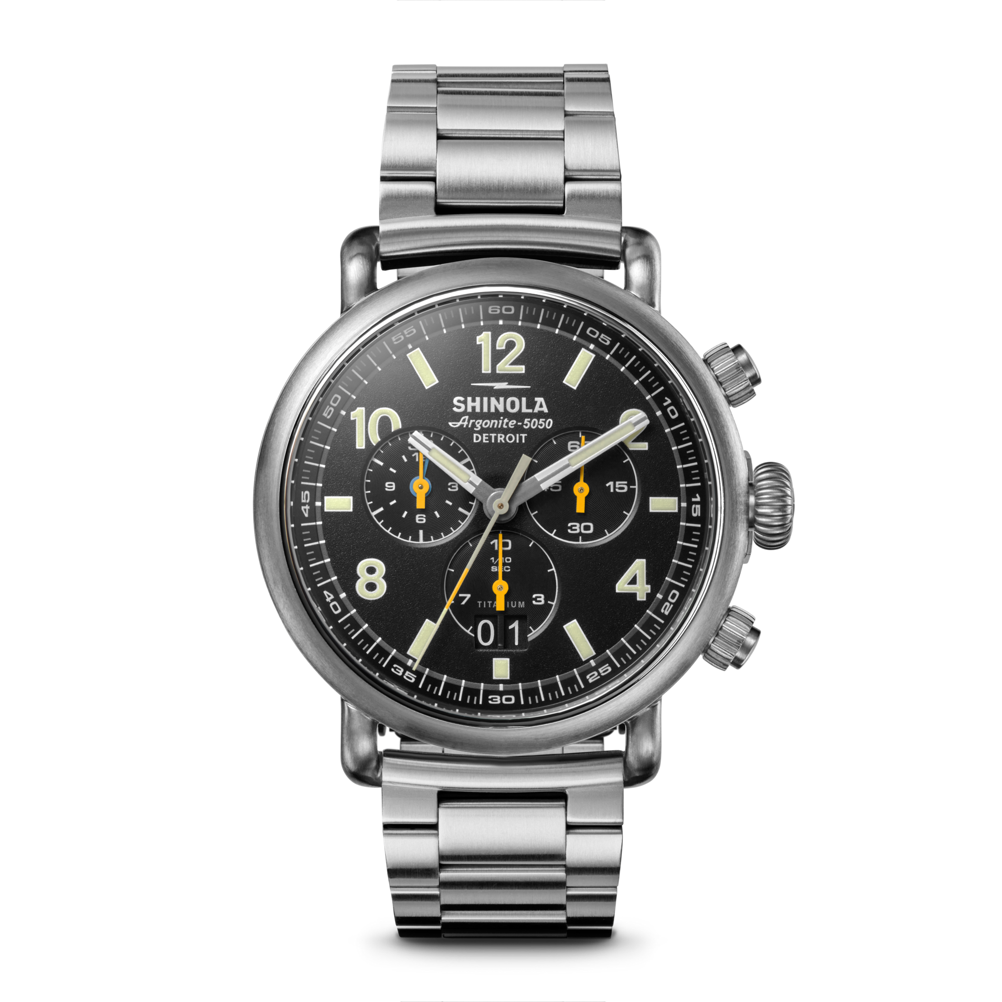 Runwell Chronograph West Wind Watch Gift Set with Additional Strap - Black