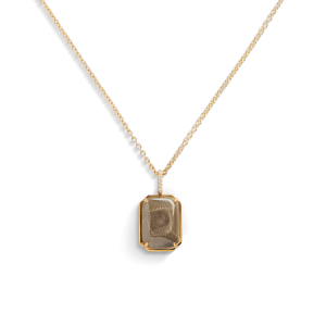 Petoskey Pendant Necklace with Pavé Diamond Bail