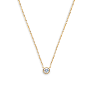 1/2 Carat Round Diamond Necklace - Yellow Gold