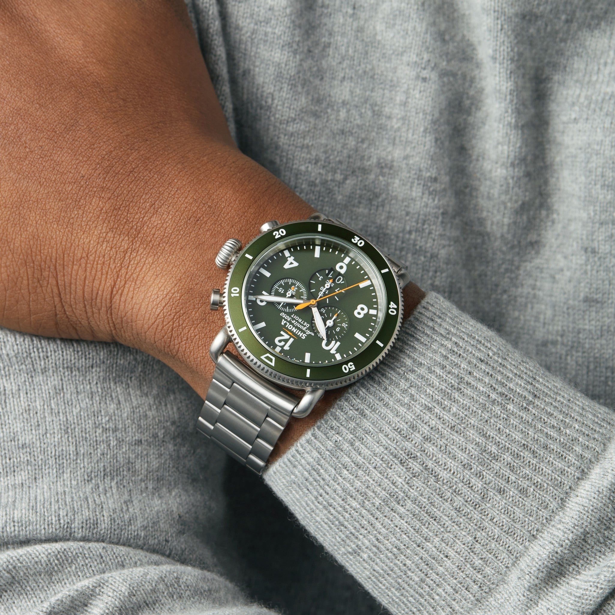 Runwell Sport Chronograph Watch - Dark Olive - Image 2