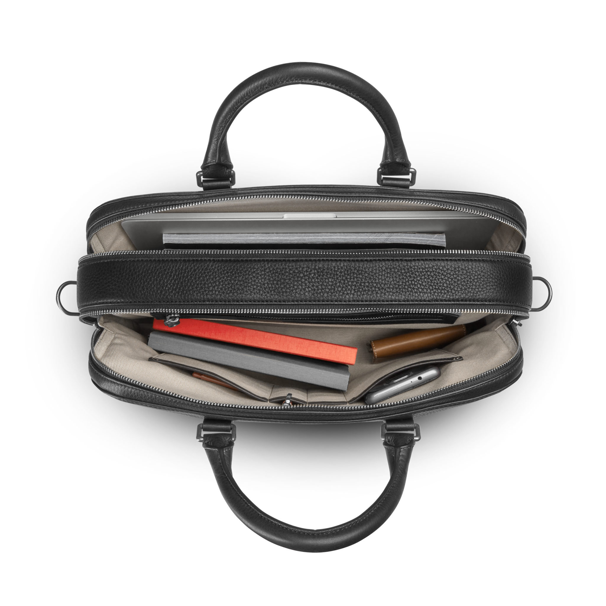 Double Zip Briefcase - Black - Image 5
