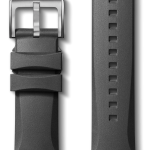 22mm Black Expandable Dive Rubber Watch Strap - Black