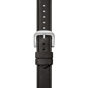 20mm Grizzly Black Leather Watch Strap - Grizzly Black