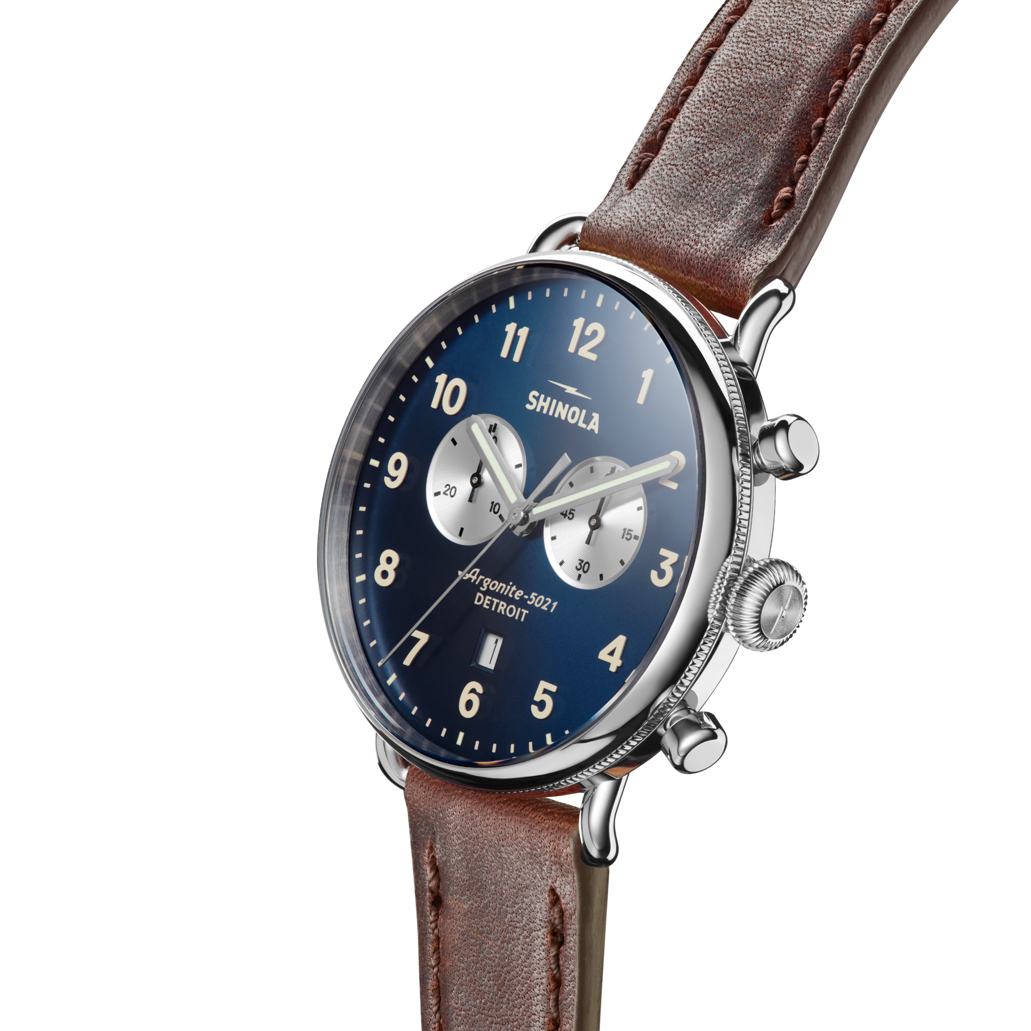 Canfield Chronograph Watch - Cattail Leather Strap - Image 2