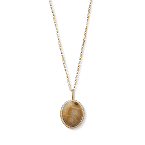 Diamond Pave Petoskey Necklace - Yellow Gold