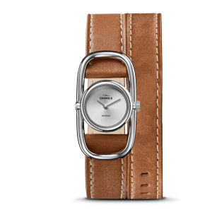 Bike Lock Watch - Tan Leather Wrap Strap