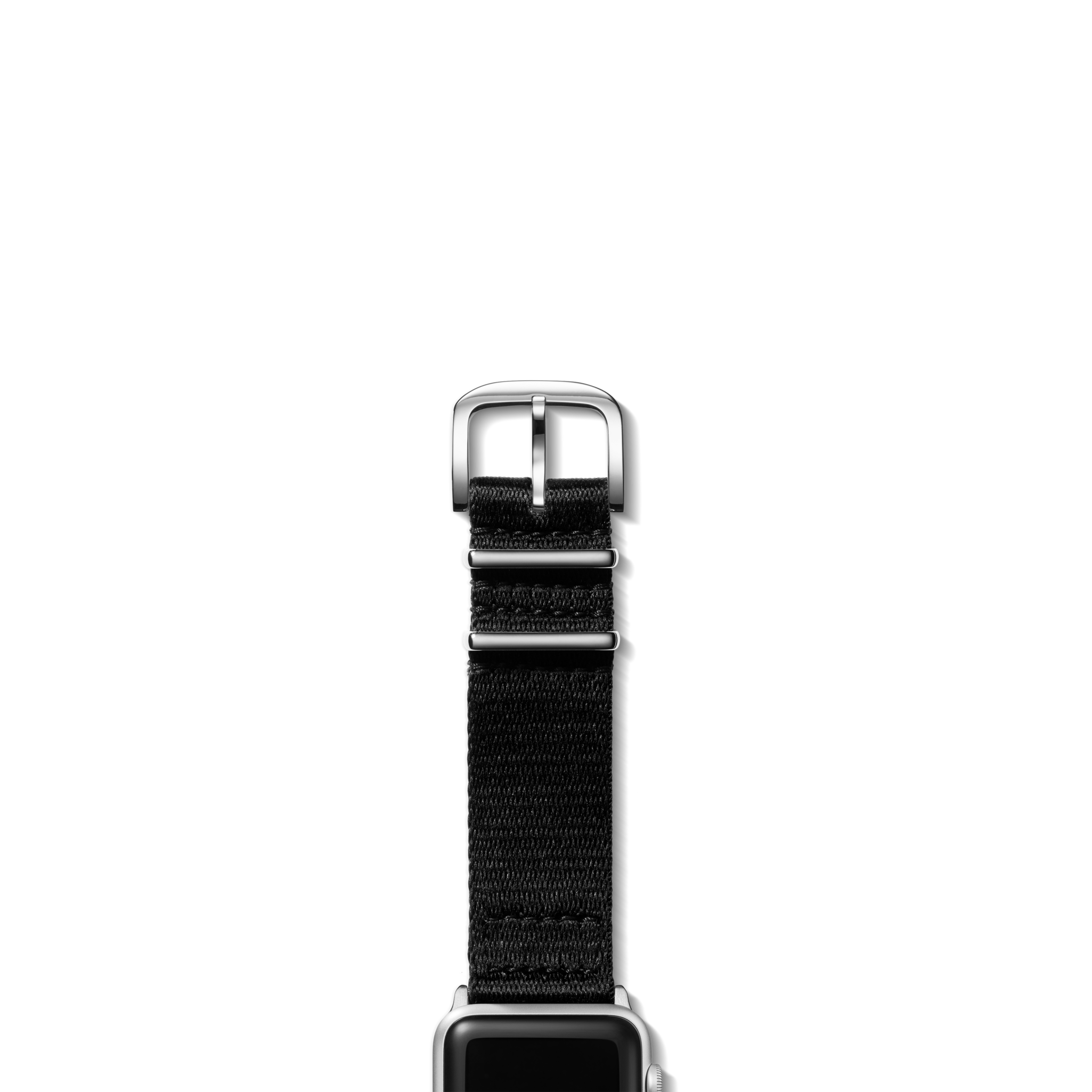 20mm Black Split Nylon Apple Watch Strap - Black - Image 5