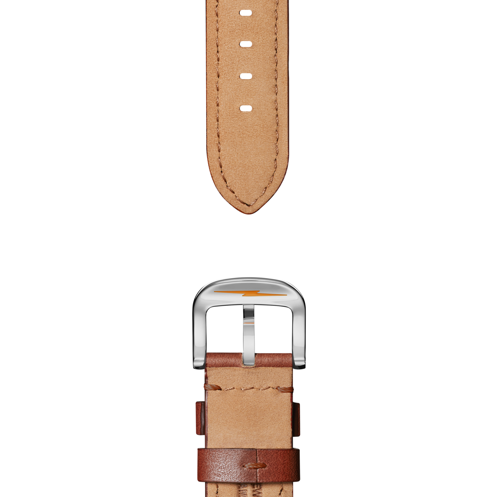 22mm Dark Cognac Leather Watch Strap - Dark Cognac - Image 2
