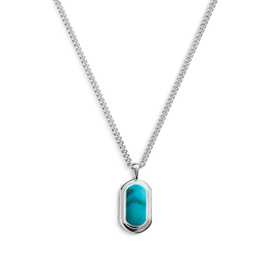 21mm Turquoise Inlay Tag Necklace