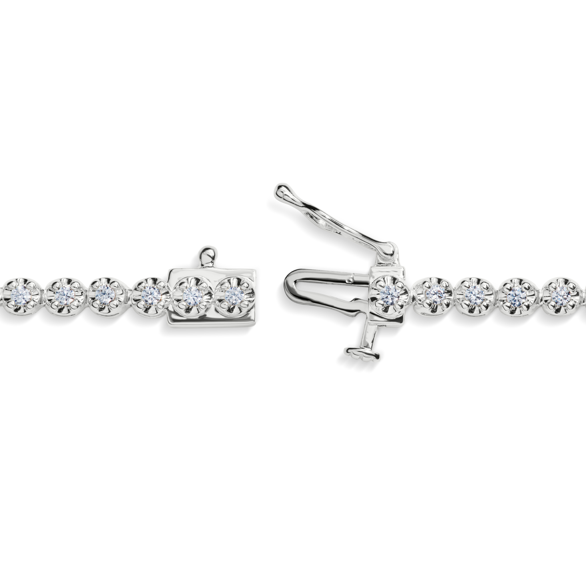 1 Carat 7 Diamond Tennis Bracelet - White Gold - Image 3