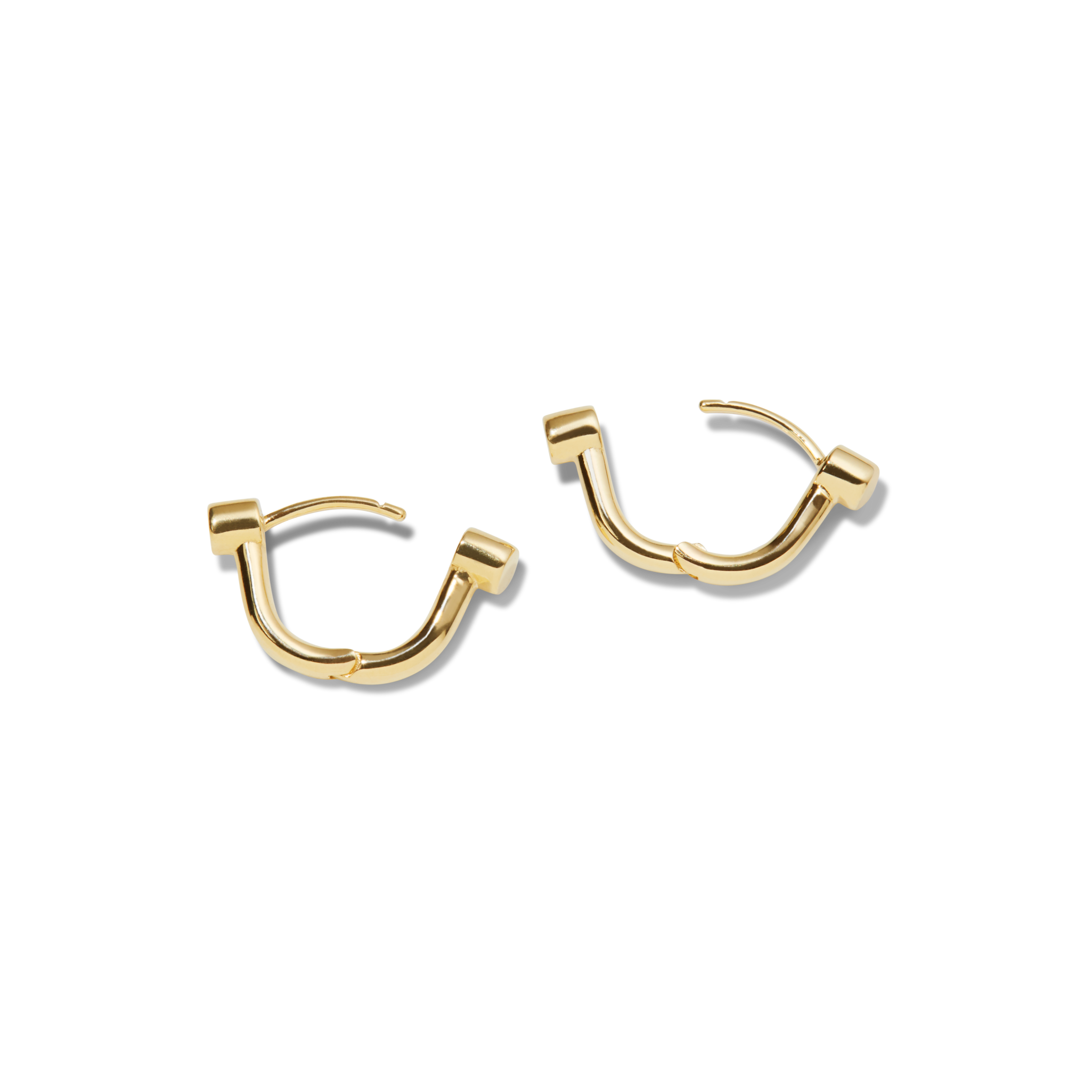 Diamond Bike Lock Huggie Earrings - Yellow Gold - Image 7