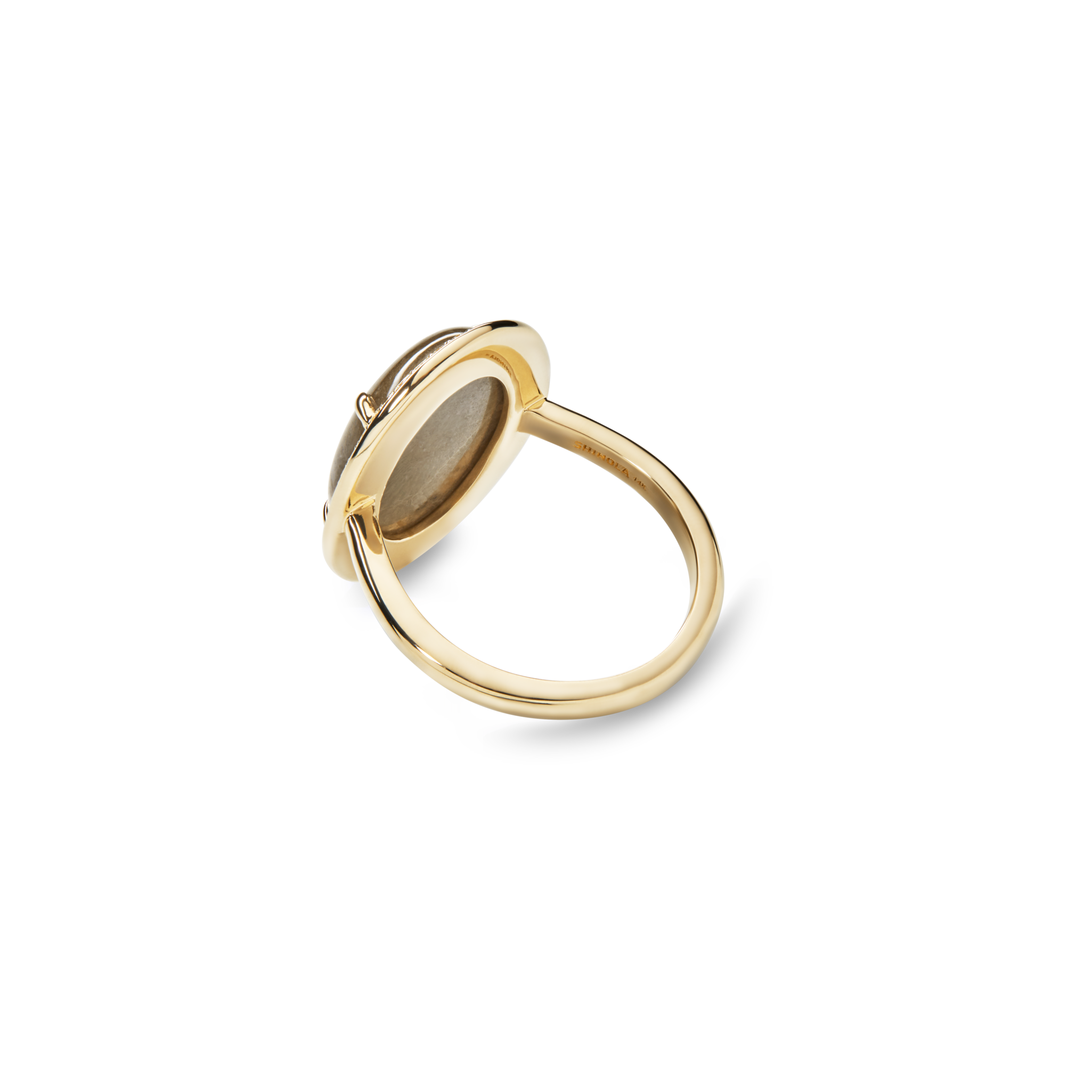Diamond Pave Oval Petoskey Ring - Yellow Gold - Image 3