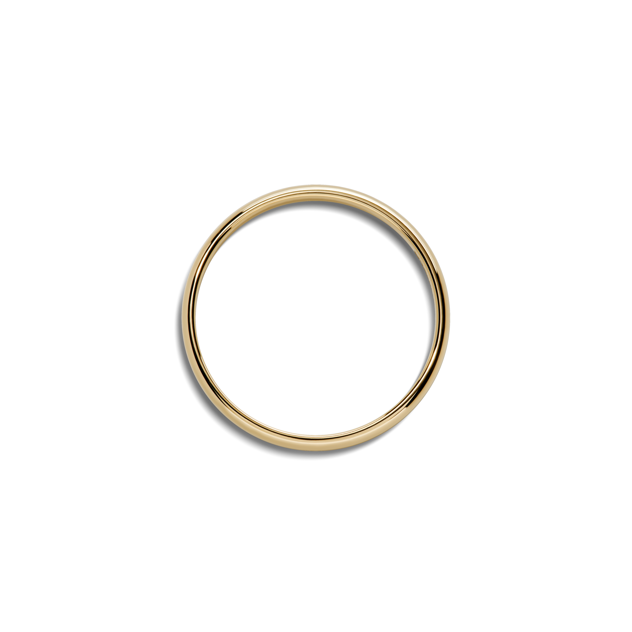 2mm Round Yellow Gold Band - Image 2