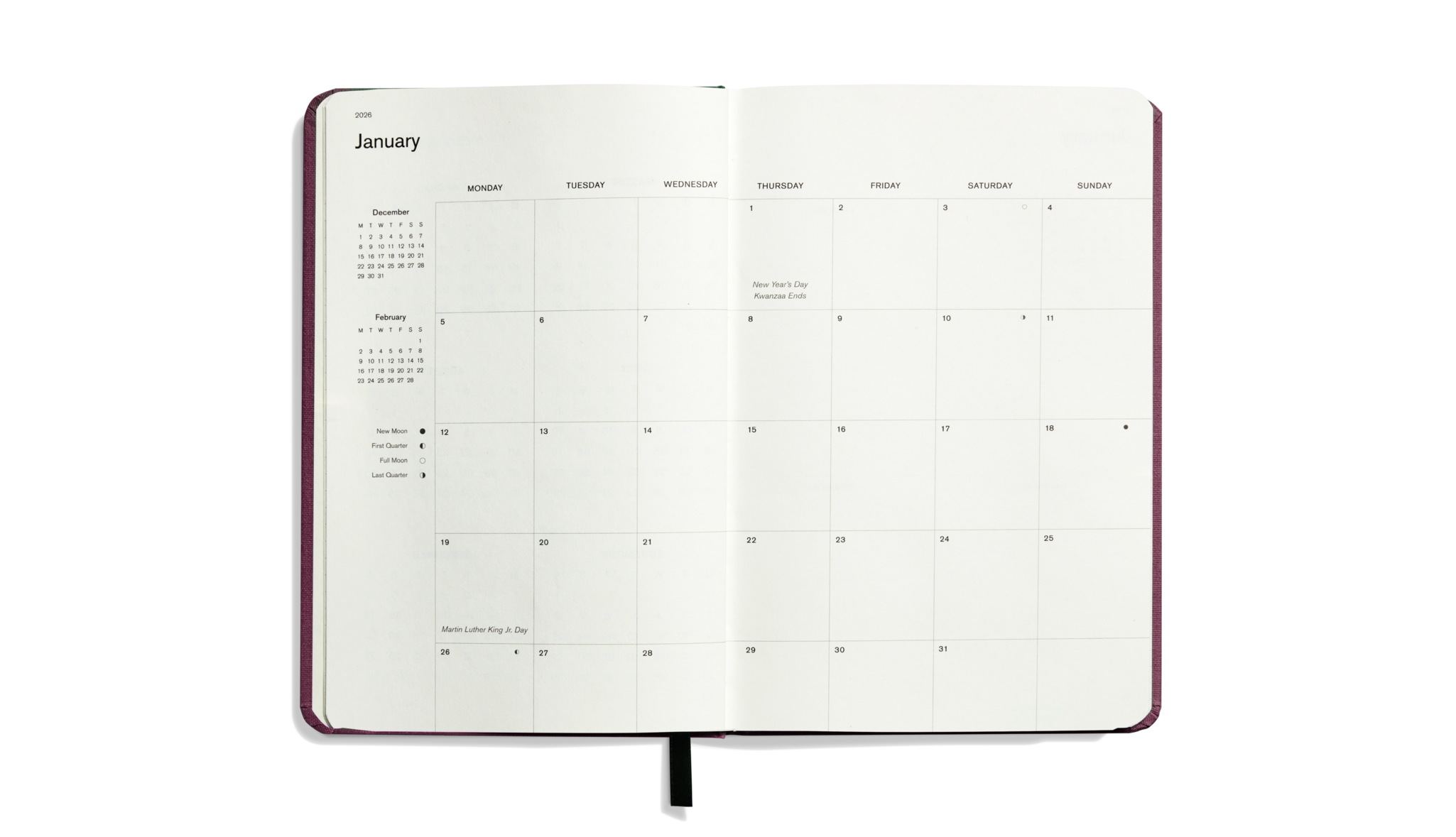 2026 12 Month Runwell Planner - Merlot - Image 6