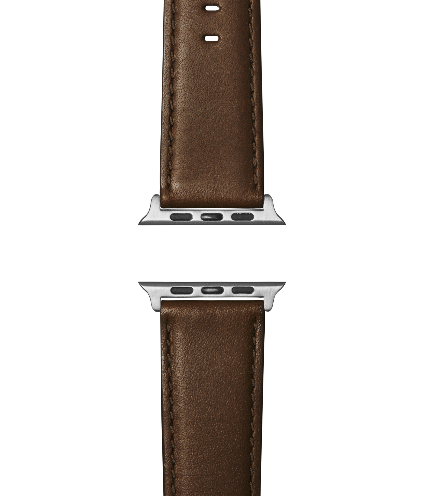 20mm Black Leather Apple Watch Strap - Black - Image 5