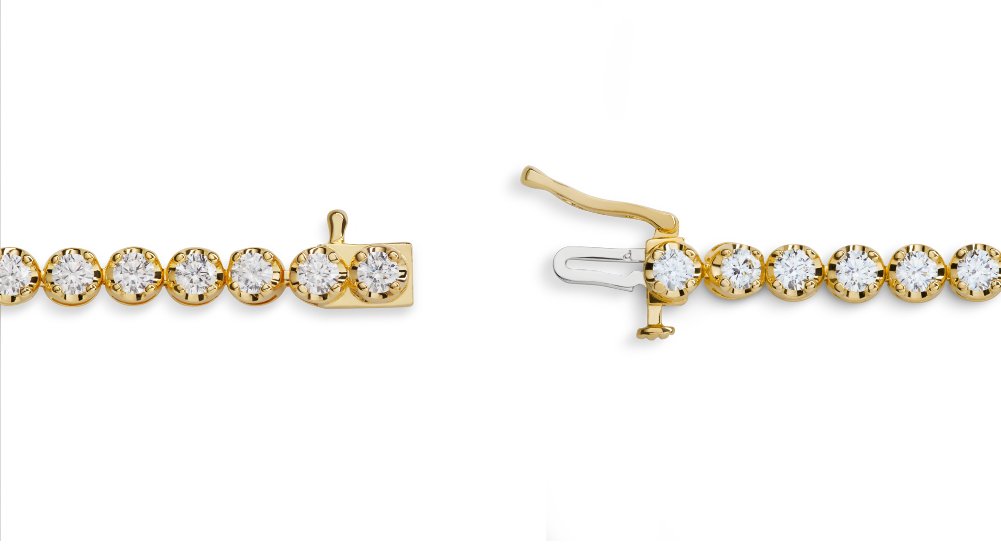 4 Carat 7 Diamond Tennis Bracelet - Yellow Gold - Image 4