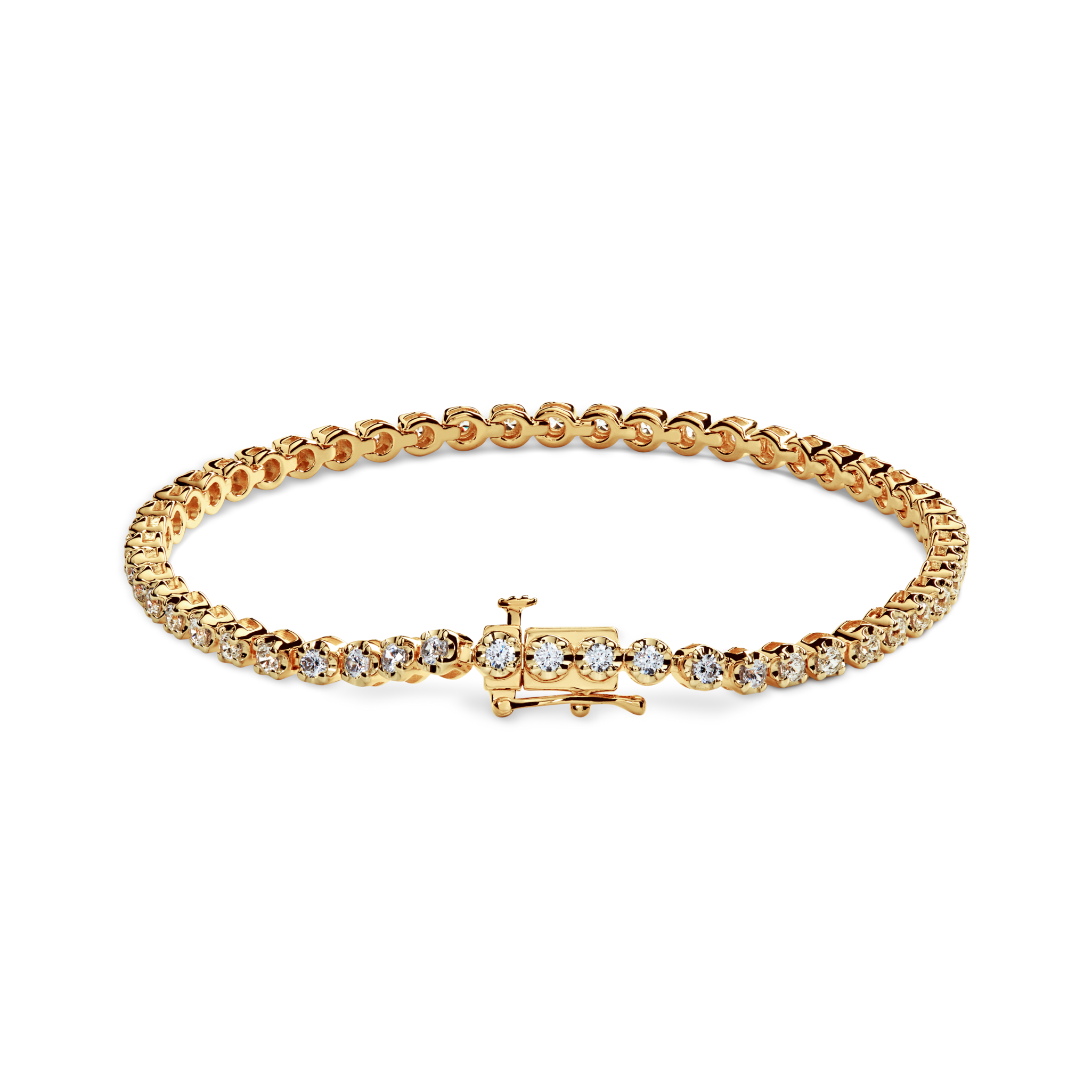 1.84 Carat 6.5 Diamond Tennis Bracelet - Yellow Gold - Image 4
