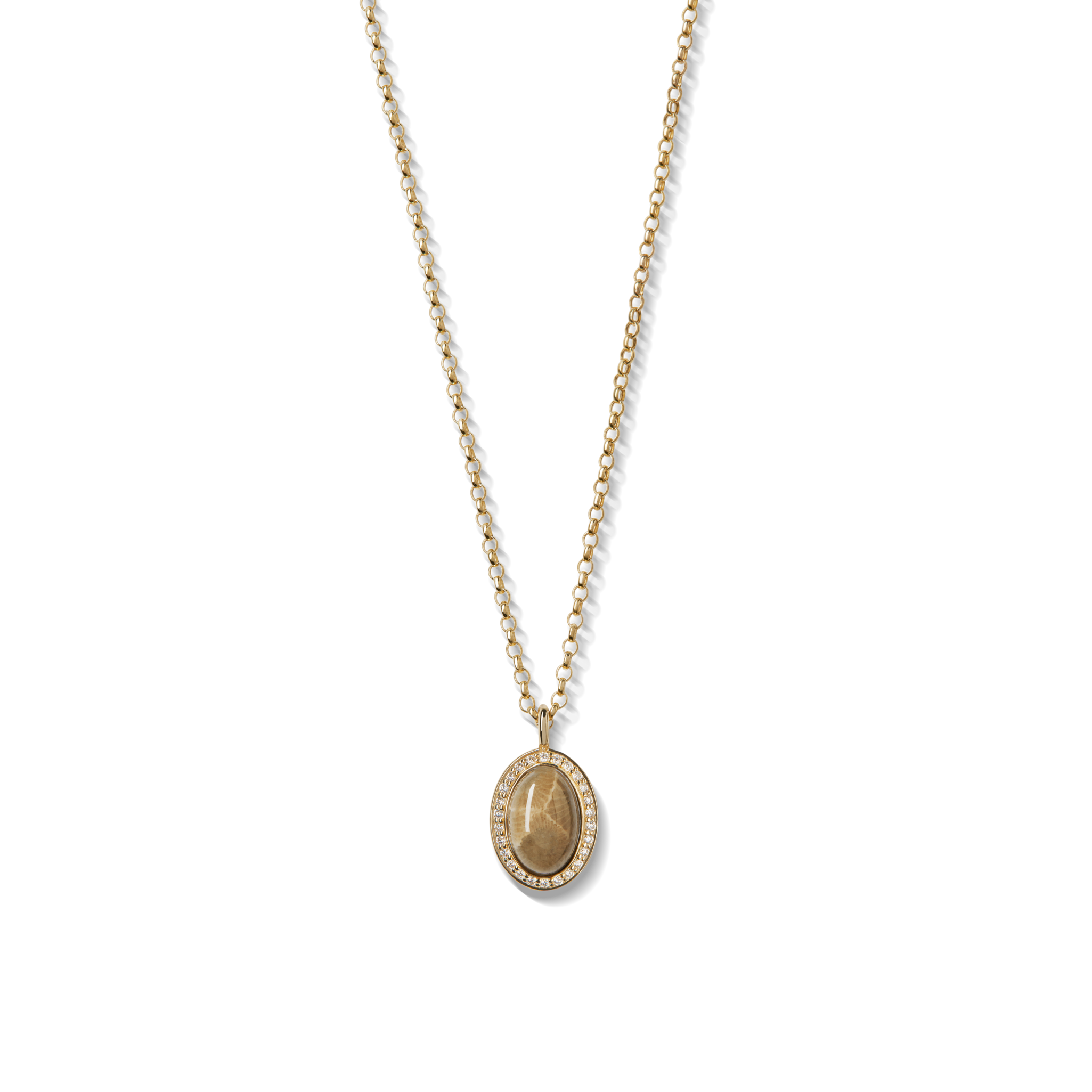 Diamond Petoskey Petite Necklace - Yellow Gold