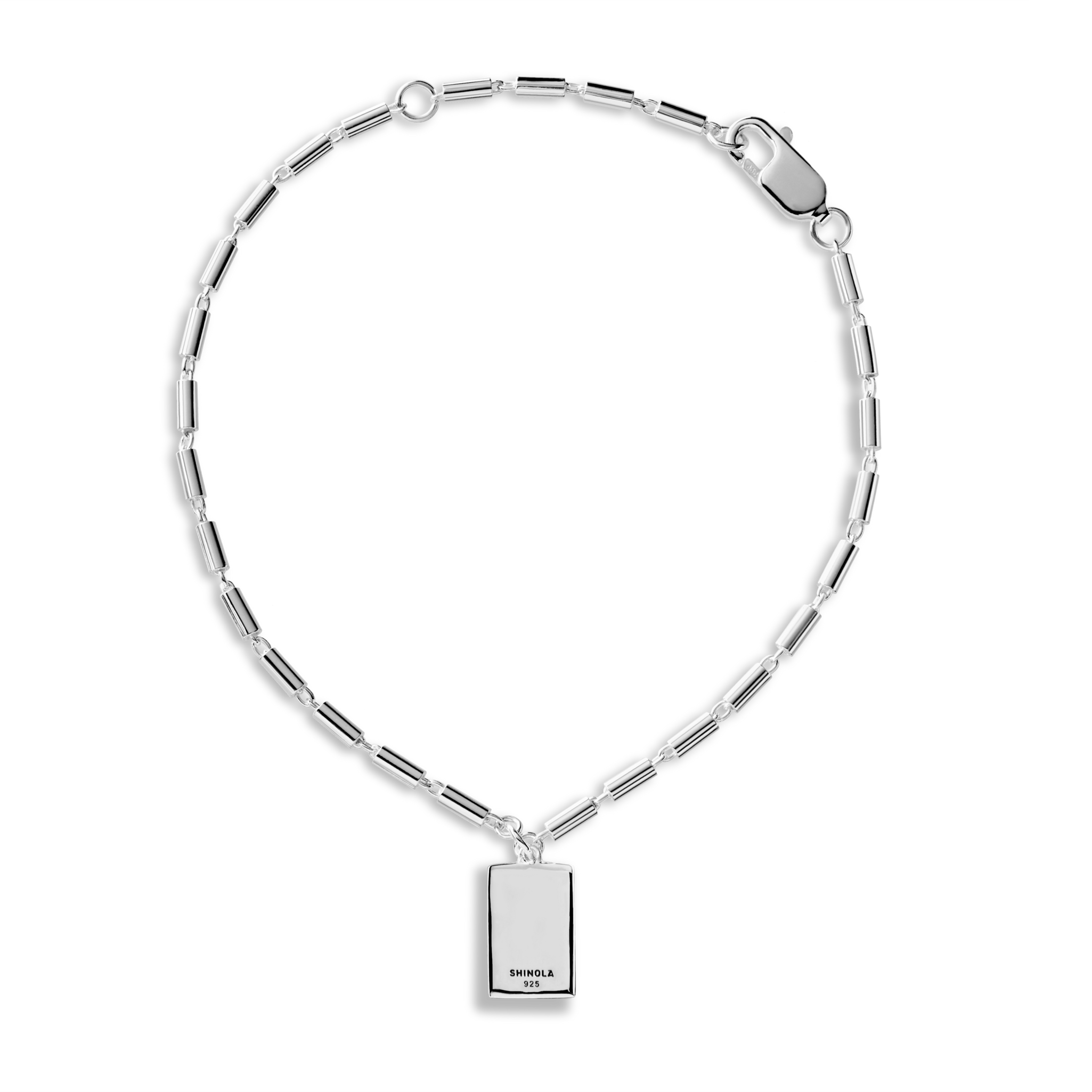 Petite Rectangular Tag Chain Bracelet - Image 2