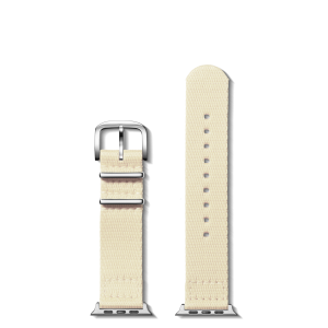 20mm Cream Split Nylon Apple Watch Strap - Cream