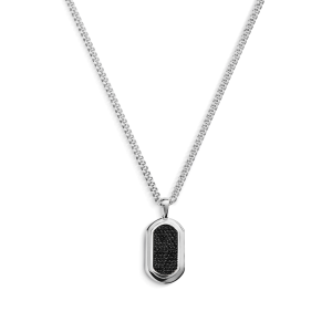 21mm Black Diamond Pave Tag Necklace