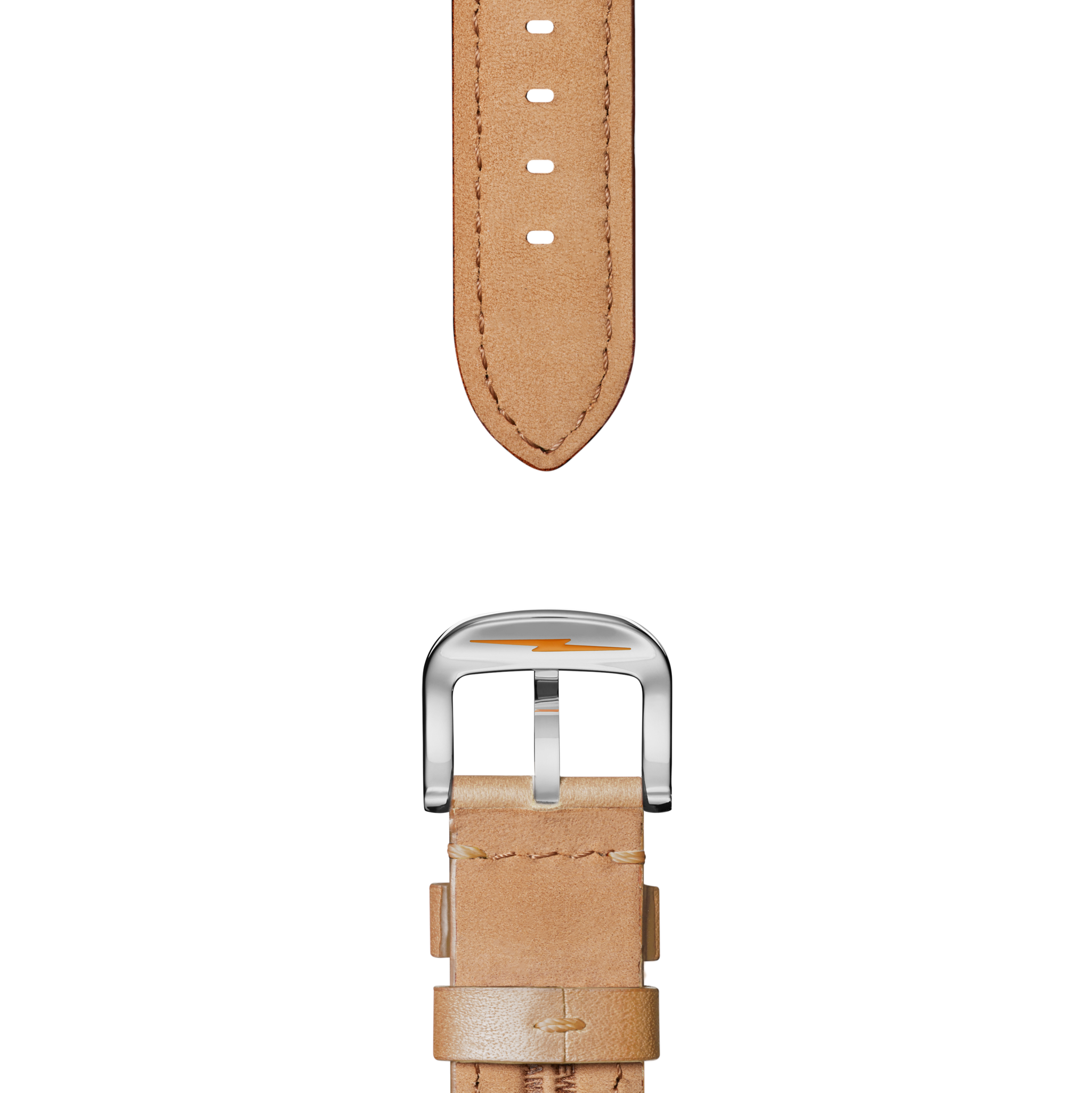20mm Natural Leather Watch Strap - Natural - Image 2