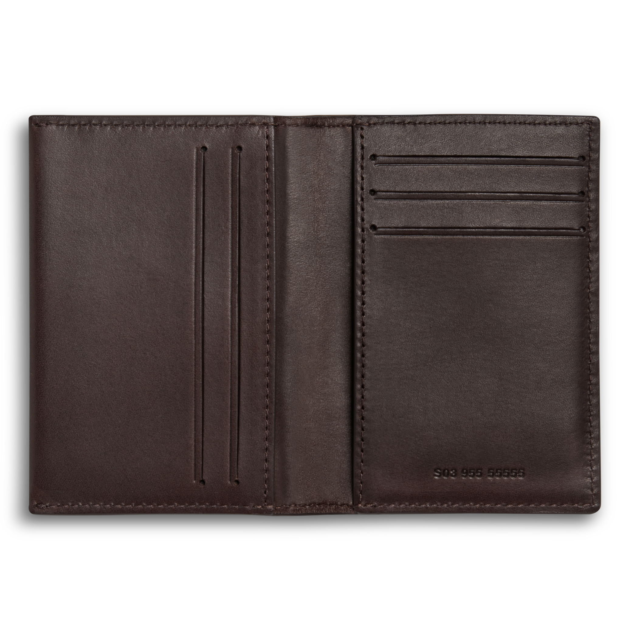 Folded Card Holder Wallet - Dark Brown - Image 2