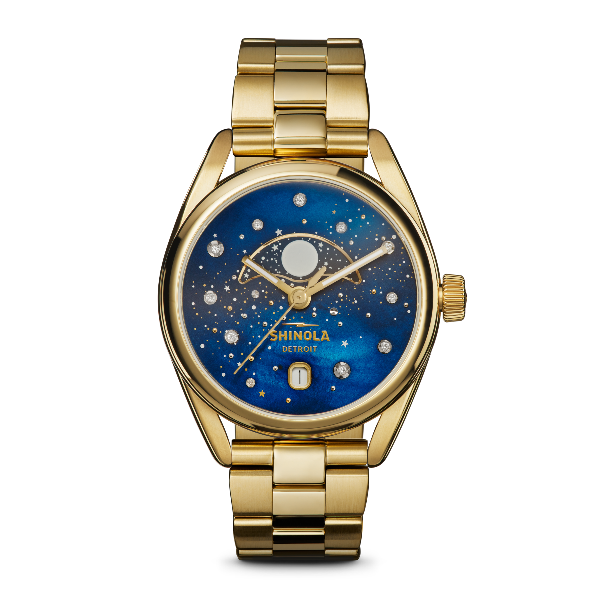 Celestial Derby Watch - Blue Mother of Pearl Diamonds