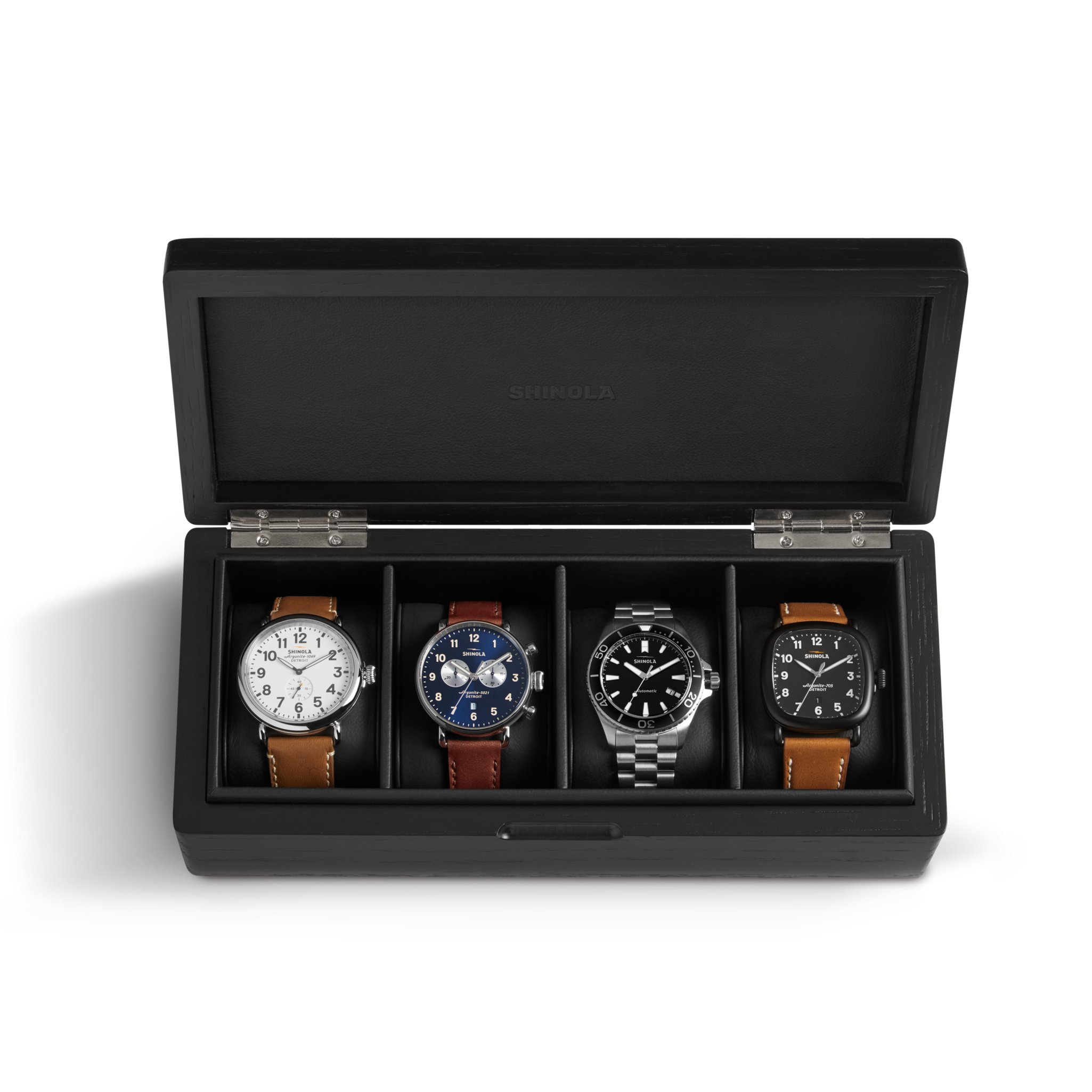 4 Slot Watch Collector's Box - Black - Image 2